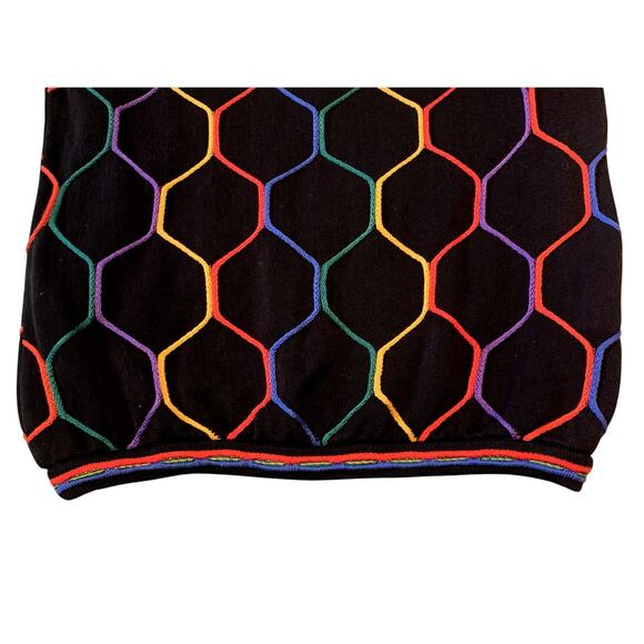 Tundra Canada Men Sweater Large Coogi Style Black Yellow Red Green Cotton - Picture 6 of 14